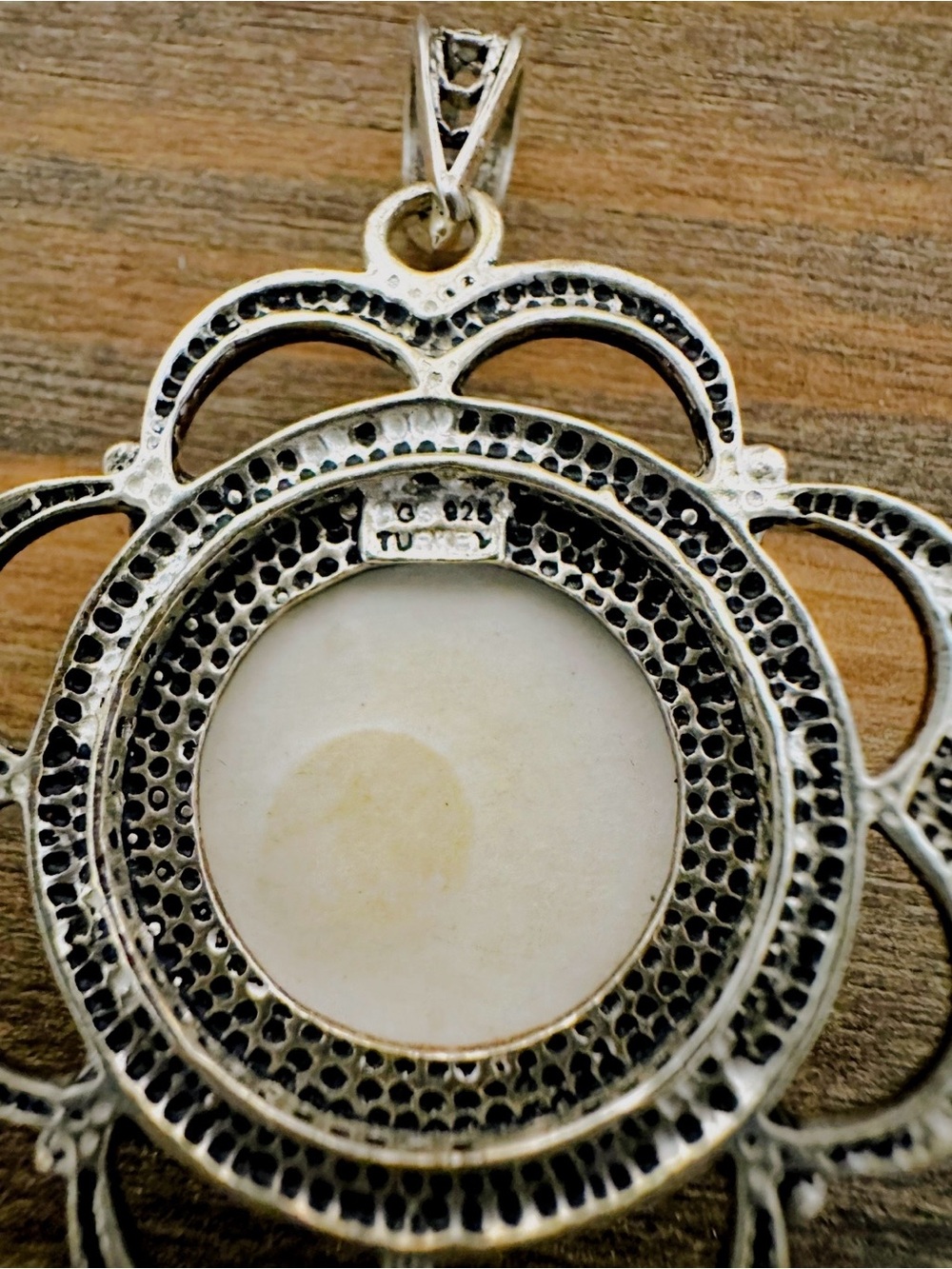 Vintage Sterling Silver 925 Turkish Tulip Hand Painted Ornate Pendant - Picture 4 of 6